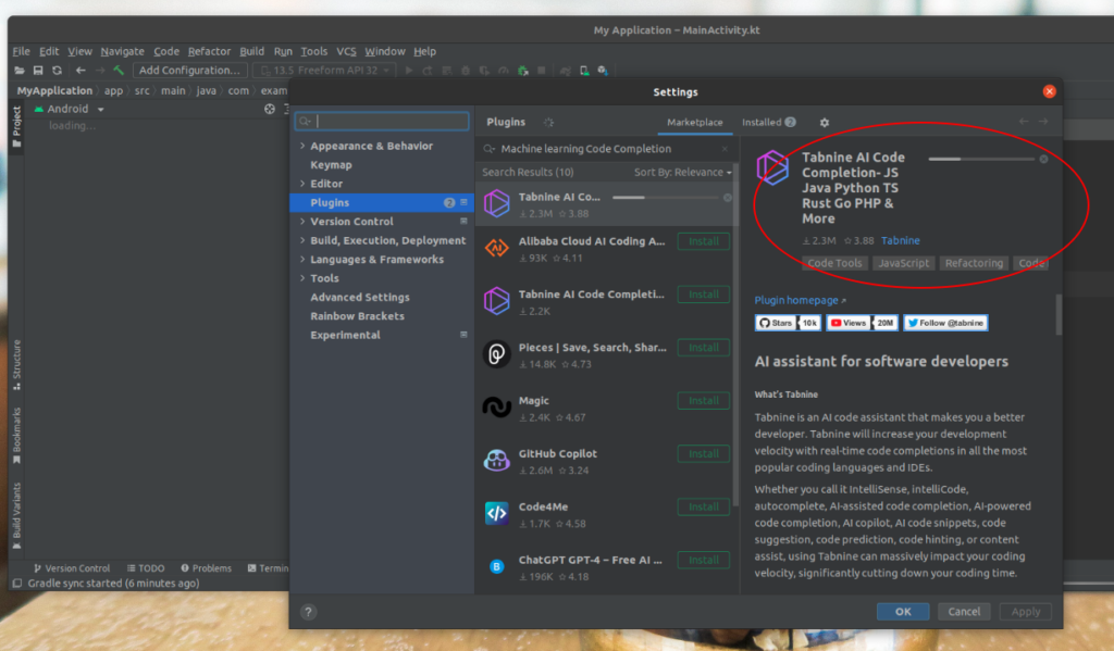 Add plugins in Android Studio