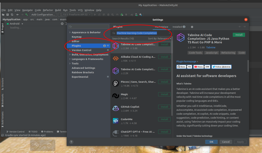 Add plugins in Android Studio