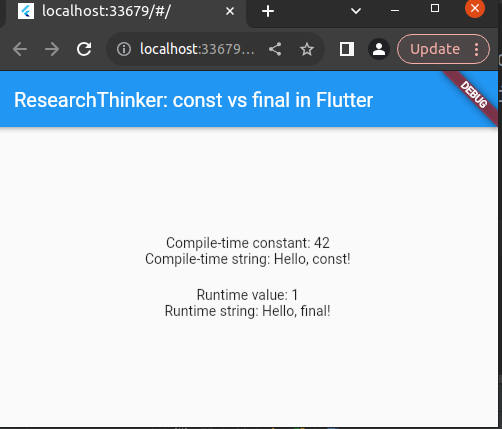 const vs final in Flutter