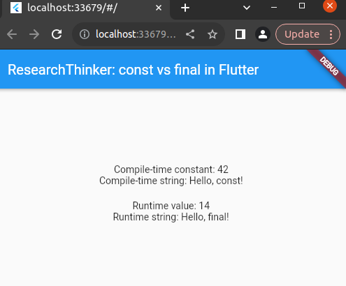 final vs const in flutter