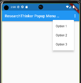 popup menu position