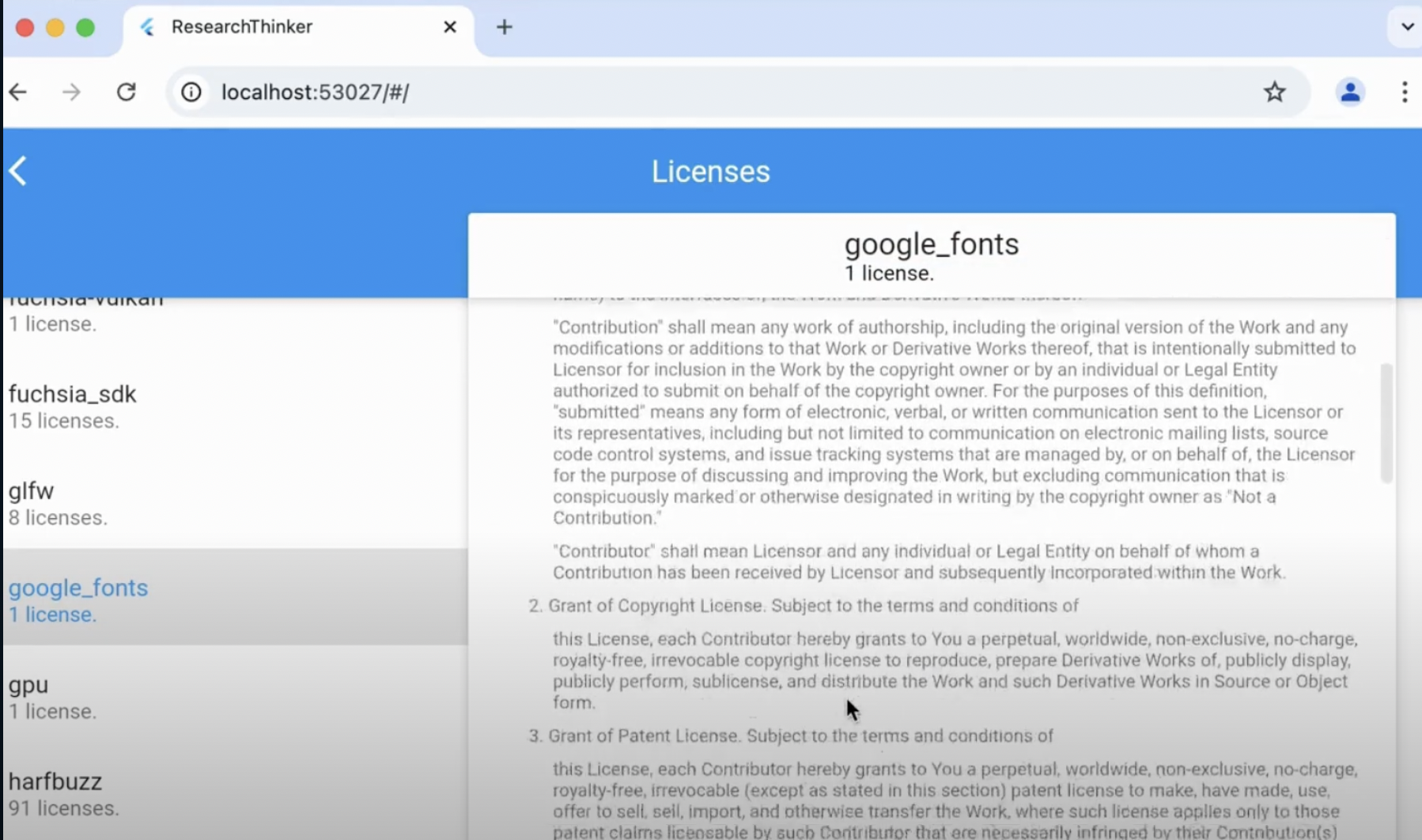 Display Licenses in Your Flutter App